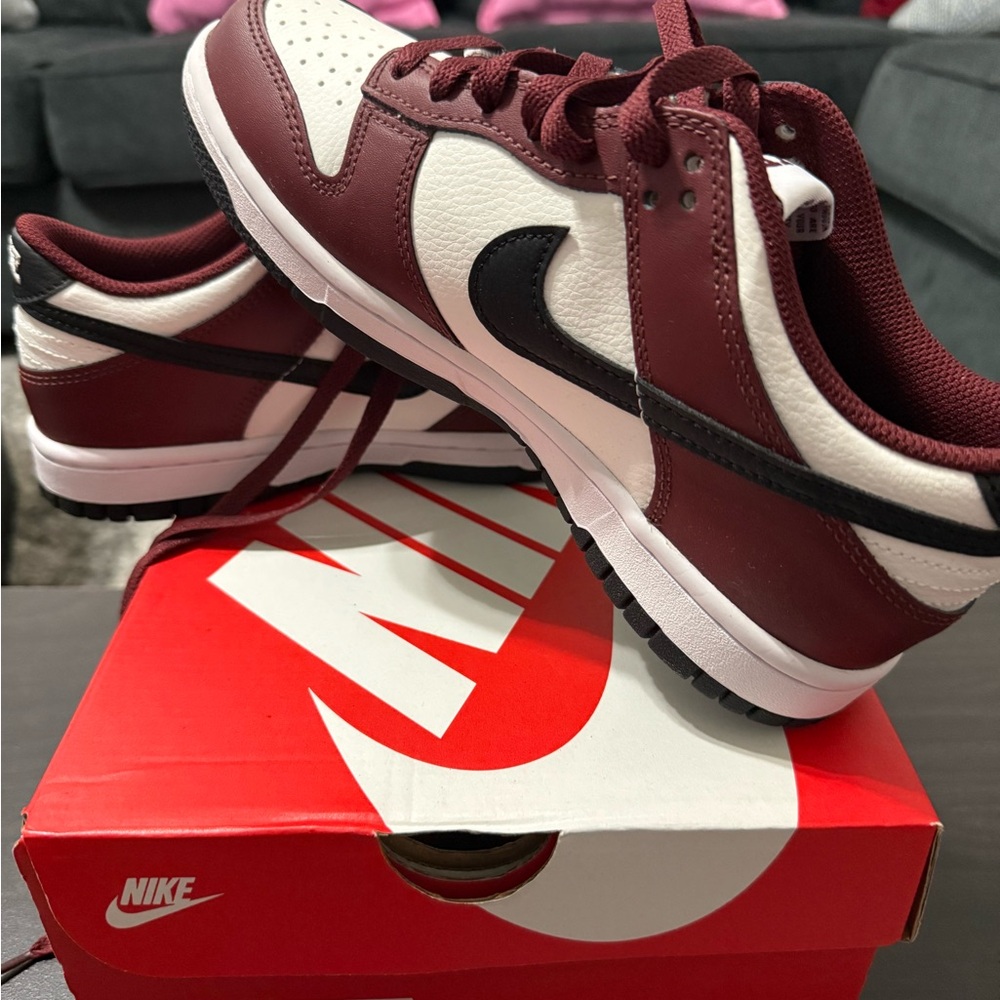 Nike boys Burgundy and White Sneakers